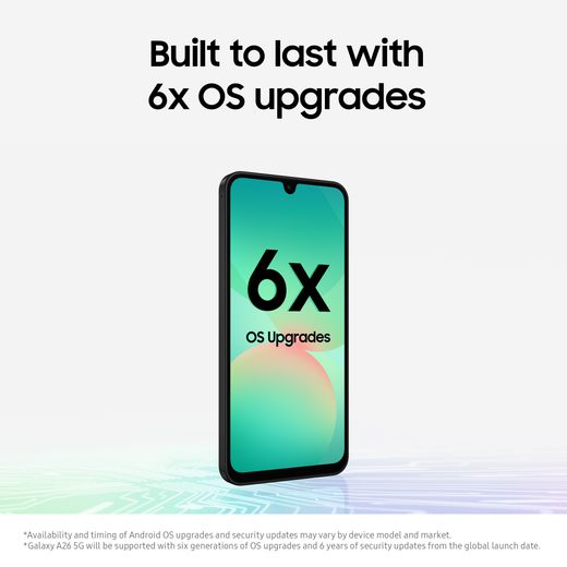Samsung Galaxy A26 5G Smartphone in Black - Annotation - Upgrade